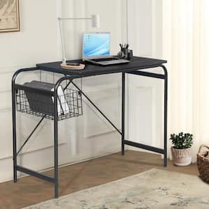 Habibi 38.8 in. Rectangle Brown Manuefactured Wood Computer Desk with Magazine Holder
