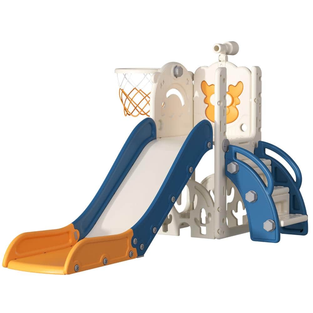6-in-1 Toddler Slide Playset, HDPE Indoor Outdoor Playground with Basketball Hoop and Climber price history on PriceWatchPro