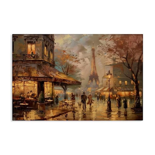 Parisian Fall Townscape by LSR Design Studio Unframed People Graphic Art Print 24 in. x 36 in.