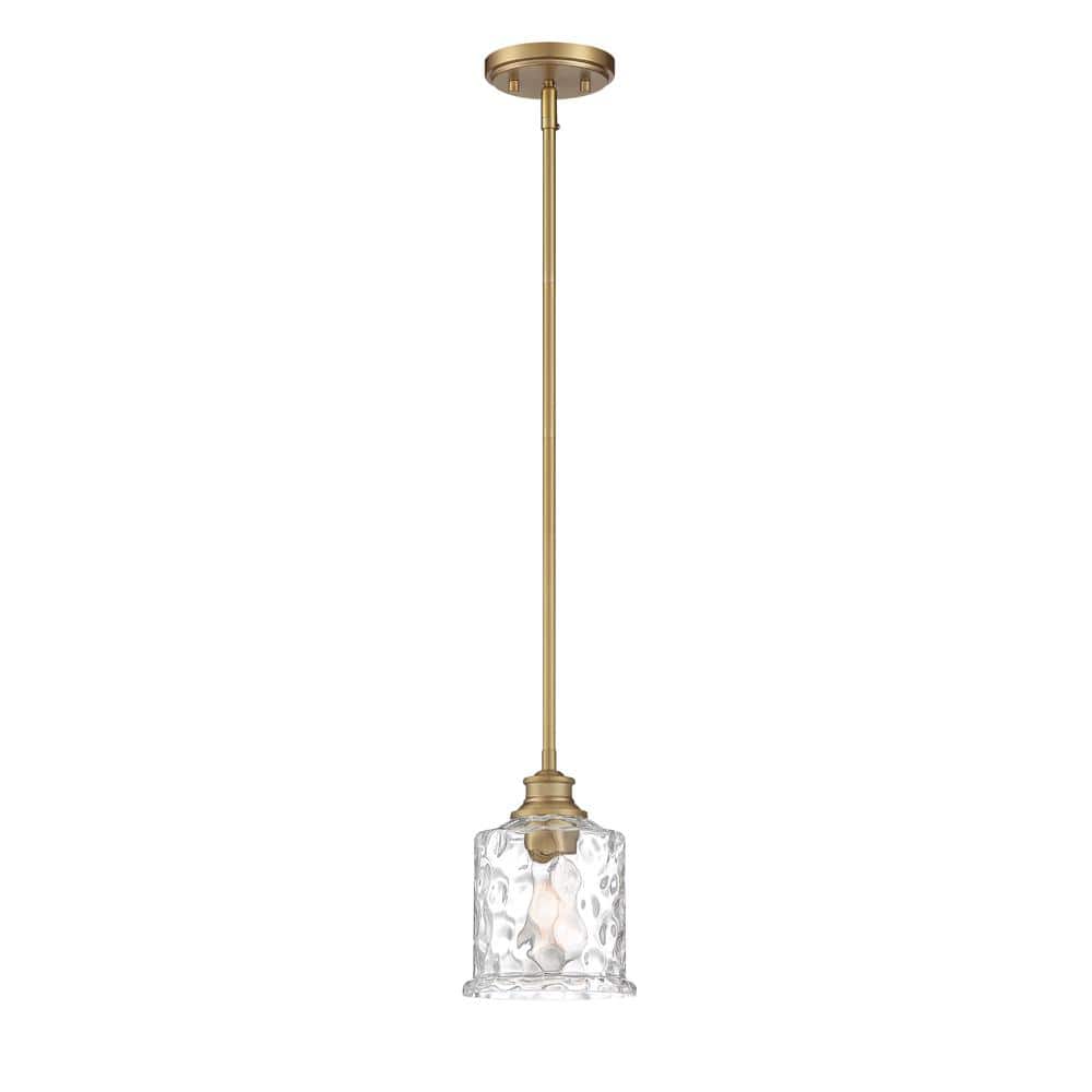 Drake Modern Minimalist Gold and Glass 10" Mini Pendant Light