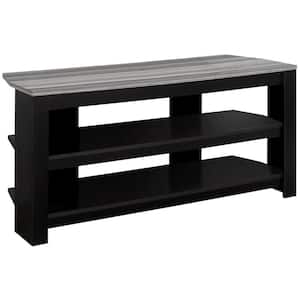42 in. Black Particle Board Corner TV Stand Fits TVs Up to 42 in. with Open Storage