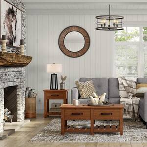 Danforth Square Antique Patina Finish Wood 1 Drawer End Table (22 in. W x 24.5 in. H)