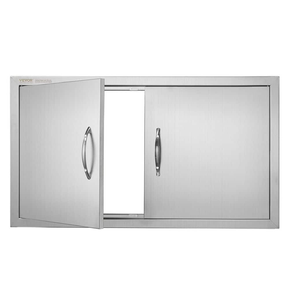 Outdoor Kitchen Access 34.5 in. W x 19 in. H Wall Construction Stainless Steel Grill Doors for BBQ Island,Double Door price history on PriceWatchPro