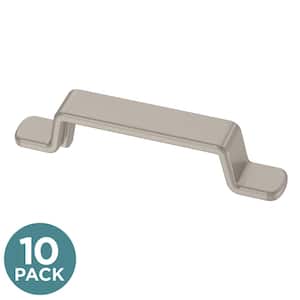 Modern Brace 3 in. (76 mm) Modern Satin Nickel Cabinet Pulls (10 pack)