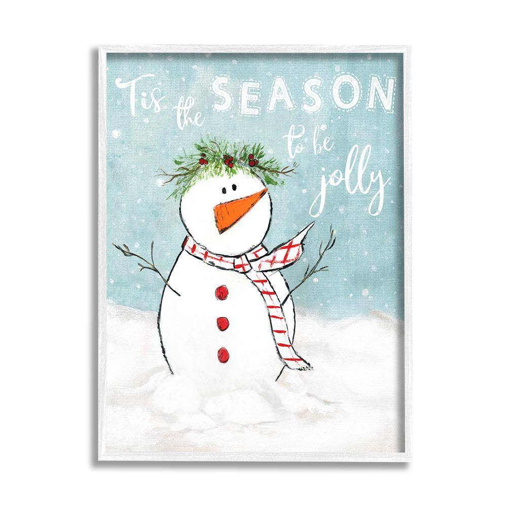 Tis the Season Snowman by Janet Tava 1-Piece Framed Graphic Print Typography Poster Art Print 20 in. x 16 in. price history on PriceWatchPro