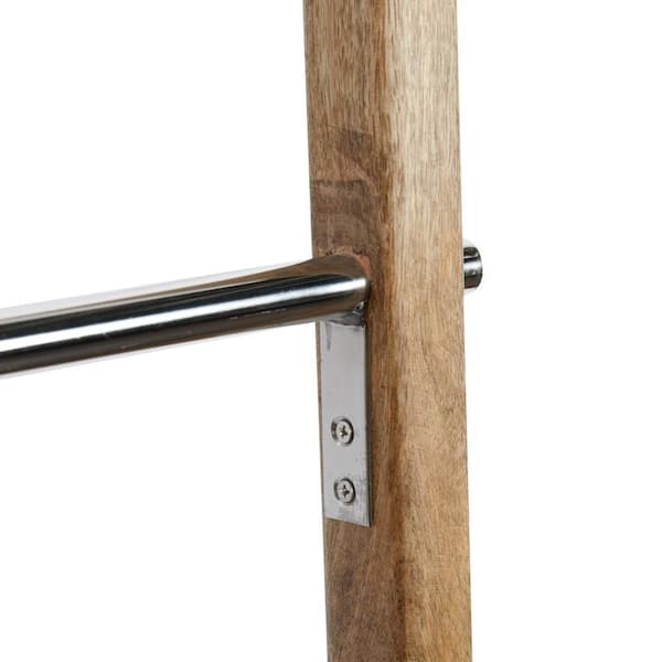 59 in. Brown Stainless Steel Contemporary Ladder