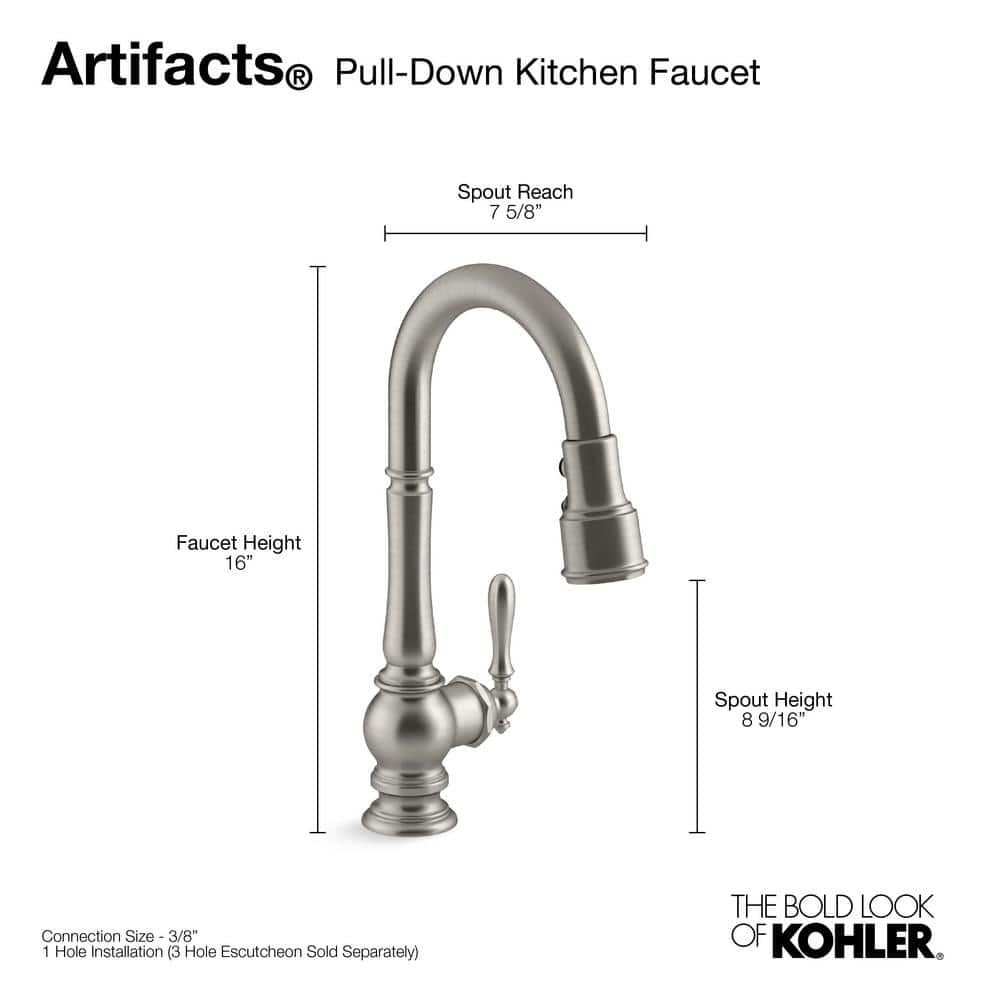 Oil-Rubbed Bronze Pull-Down Kitchen Faucet with Spray