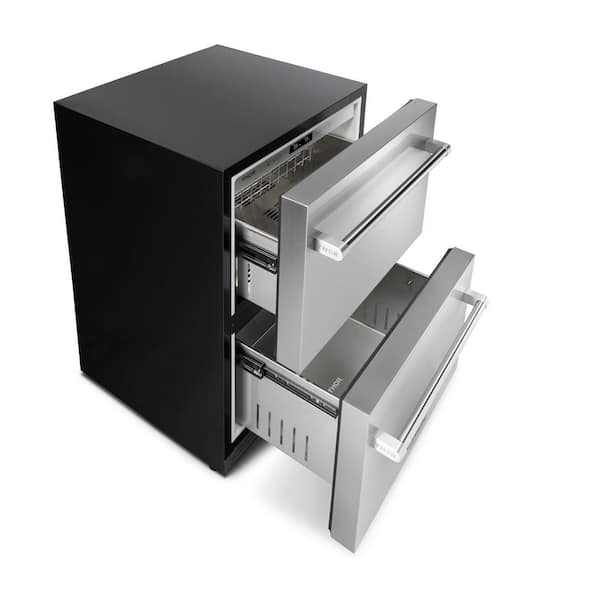 24 Stainless Steel Undercounter Double-Drawer Refrigerator