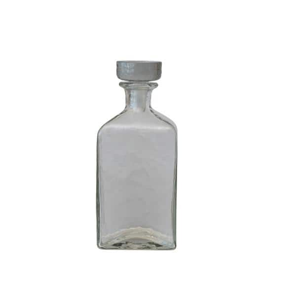 Decanter Glass Bottle with White Cap, 16 oz