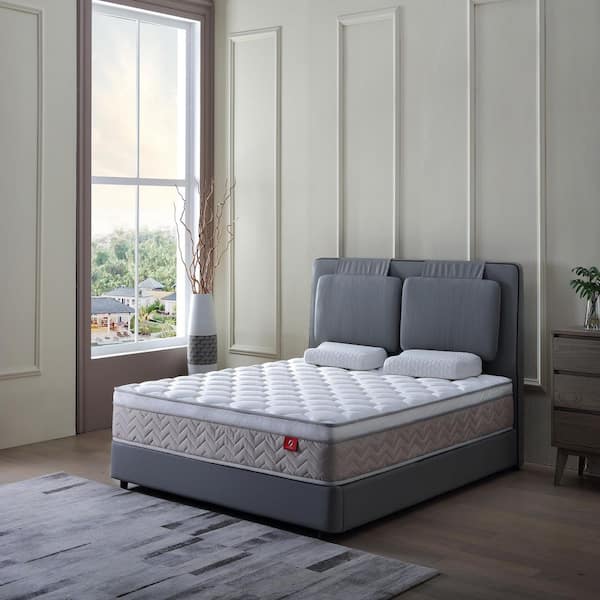 Full Size Medium Firm 12 in. Hybrid Mattress, CertiPUR-US Memory Foam & Pocket Springs, Cooling Breathable Cover