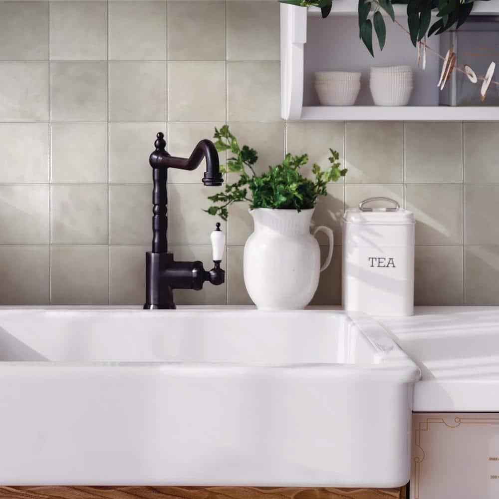 Zellige Zagora 9'' x 9'' Beige Satin Peel and Stick Tiles