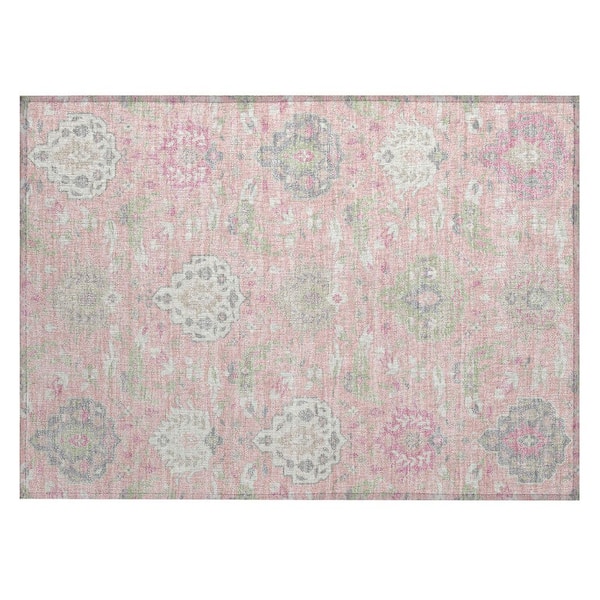 Chantille Machine Washable Indoor/Outdoor Abstract ACN1026 Pink 1 ft. 8 in. x 2 ft. 6 in. Area Rug