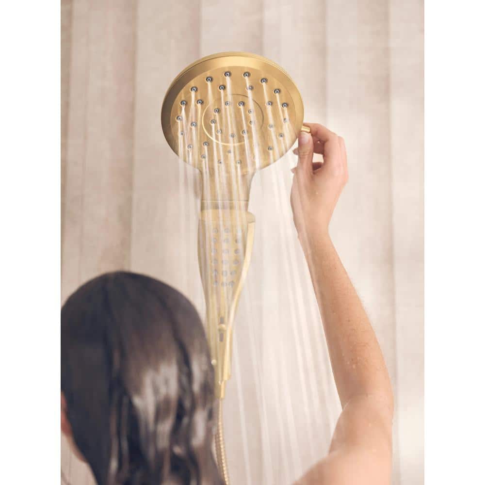 Brushed Gold Multi-Head Rain Shower with Handheld