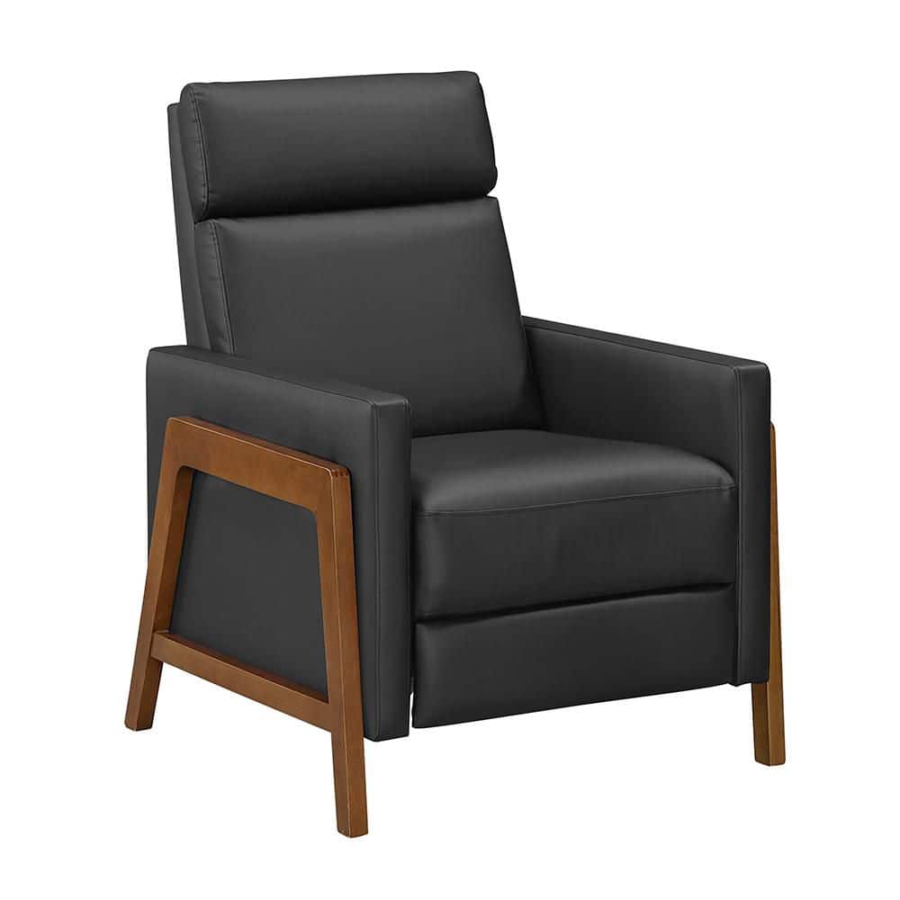 Vera Black Faux Leather Manual Push Back Recliner price history on PriceWatchPro