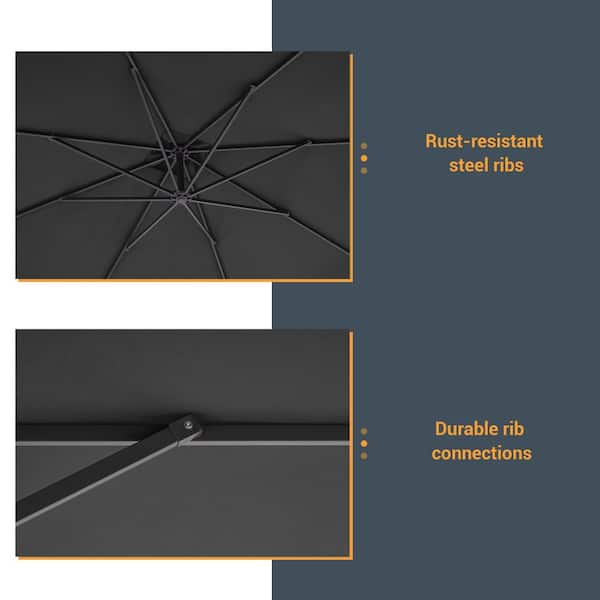 JOYESERY 8.2FT Backyard Cantilever Hanging Patio Umbrella in