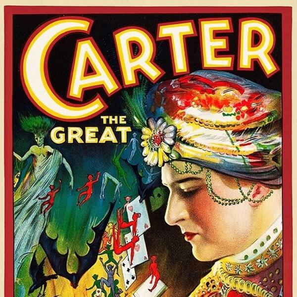 希少 激レア 50sヴィンテージ マジック通貨 ポスター ペーパーアート スカル HomeRoots 54 in. Multicolor Vintage C1920S Carter Vintage Magic