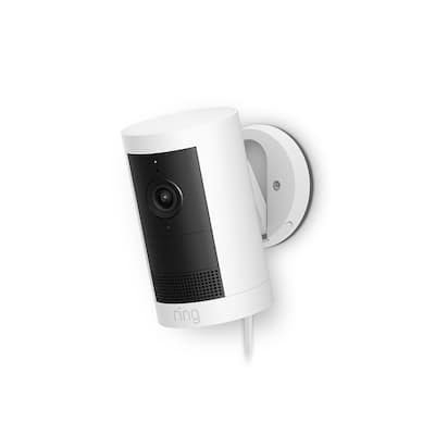 Ring Outdoor Cam Plus, Plug-In Security Camera with 2K Video, Low-Light Sight, and Mount-Anywhere Versatility - White