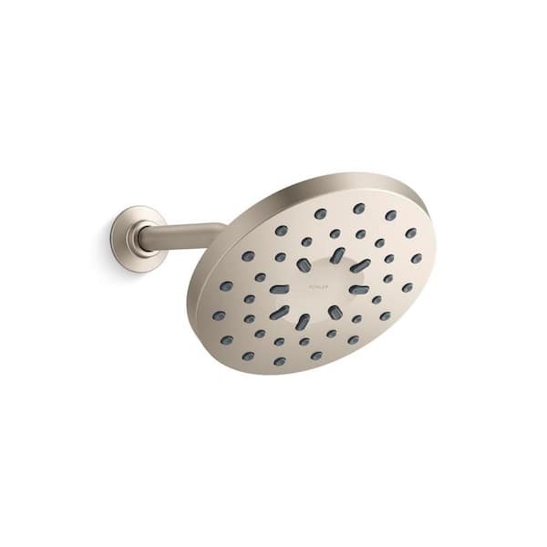 Viron 1-Spray Pattern 8 in. Wall Mount Fixed Shower Head in Vibrant Brushed Nickel