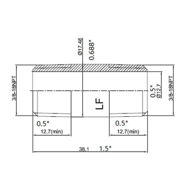 3/8 in. x 1-1/2 in. MIP Brass Nipple Fitting