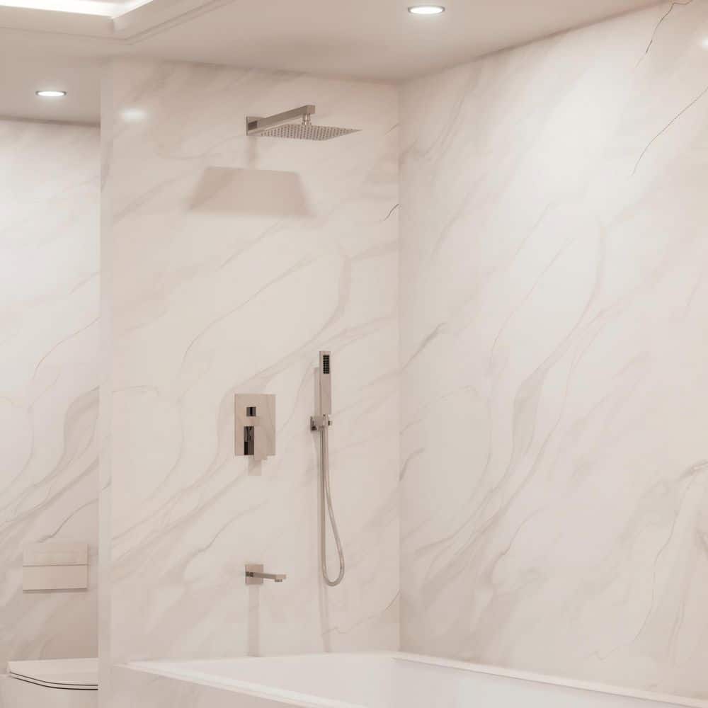 Crozet 3-Spray Wall Mount Tub and Handheld Shower Head Shower Faucet 2.5 GPM in. Polished Chrome(Valve Included) price history on PriceWatchPro