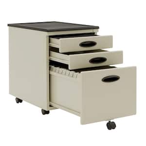 Putty Mobile File Cabinet Plus 3-Drawer with Lock and Key