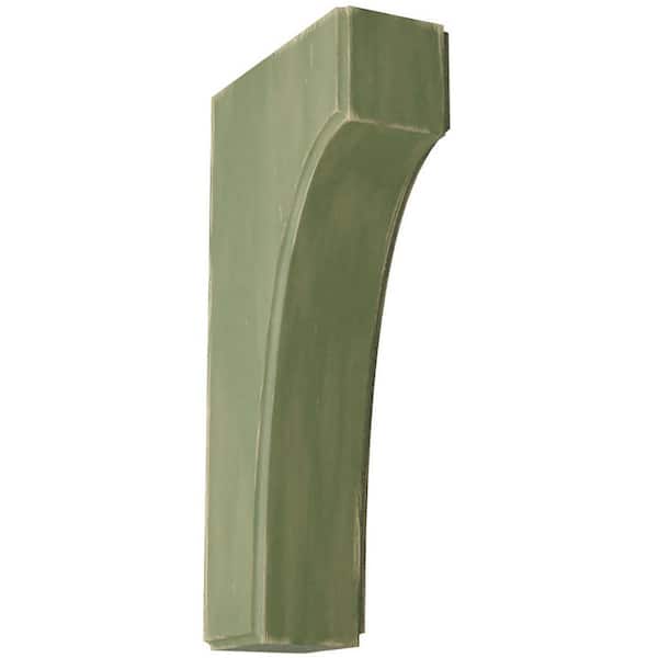 Ekena Millwork 1-3/4 in. x 8 in. x 4 in. Restoration Green Clarksville Wood Vintage Decor Bracket