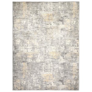 Melrose Lorenzo Grey/Yellow 8 ft. x 10 ft. Abstract Area Rug