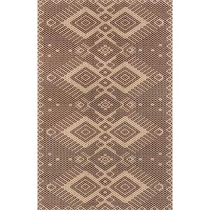 Leith Geometric Cotton-Blend Area Rug Natural 5' ft. x 8' ft. Area Rug