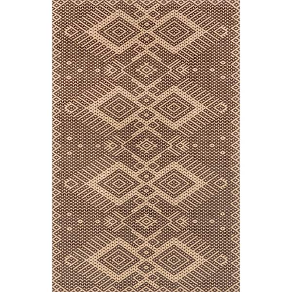 nuLOOM Leith Geometric Cotton-Blend Area Rug Natural 5' ft. x 8' ft. Area Rug