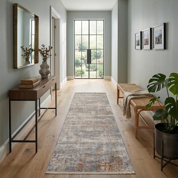 Albany Gray 3 ft. x 10 ft. Oriental Runner Rug