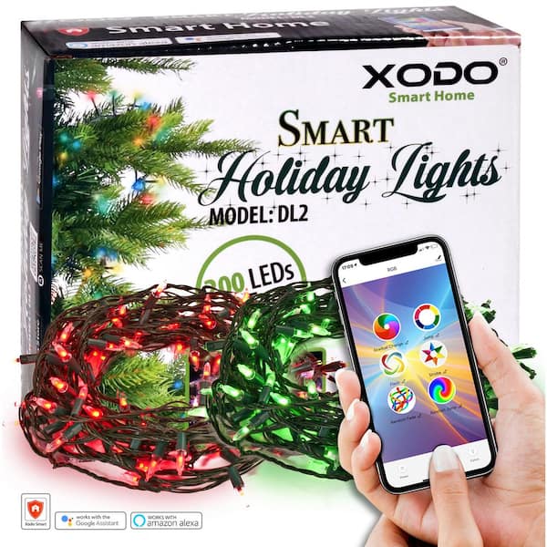 Smart Christmas Lights Outdoor/Indoor 70 ft. Plug-In Globe Bulb LED String Light Compatible with Alexa/Google Assistant