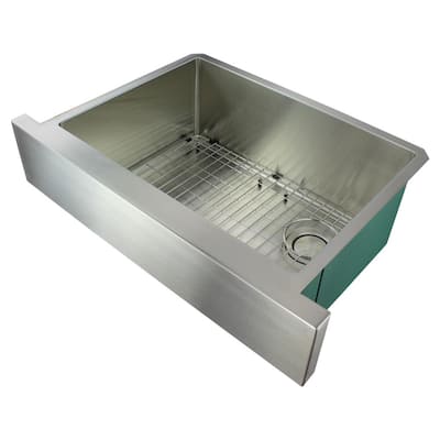 Diamond Farmhouse/Apron-Front Stainless Steel 30 in. Single Bowl Kitchen Sink in Brushed
