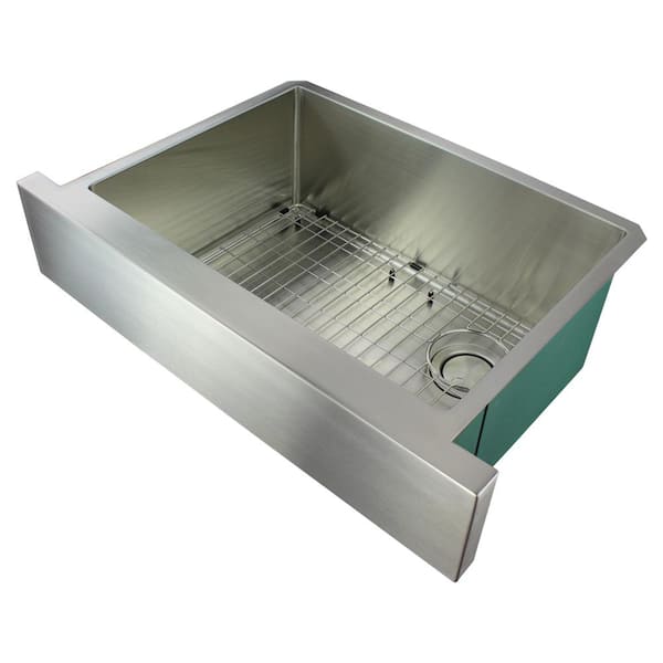 Transolid Diamond Farmhouse/Apron-Front Stainless Steel 30 in. Single Bowl Kitchen Sink in Brushed
