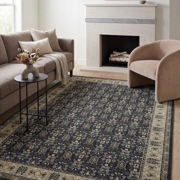 Home Decorators Collection Gianna Indigo 8 ft. x 10 ft. Border