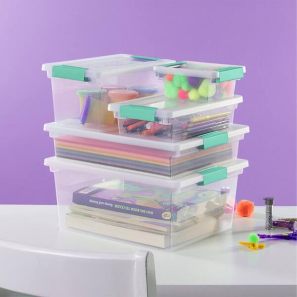 Sterilite 8 Qt. Large File Clip Box Storage Tote Container in