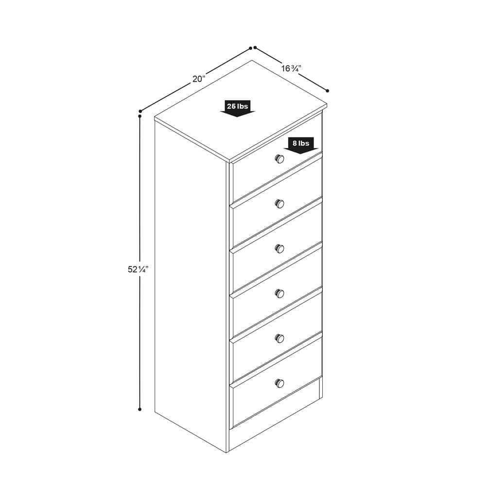 Sleek Deep Black Tall Dresser with Crystal Knobs and Spacious Drawers