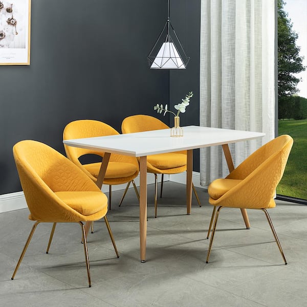 Jayden Creation Floriana Mustard, Mustard Yellow Dining Room Chairs