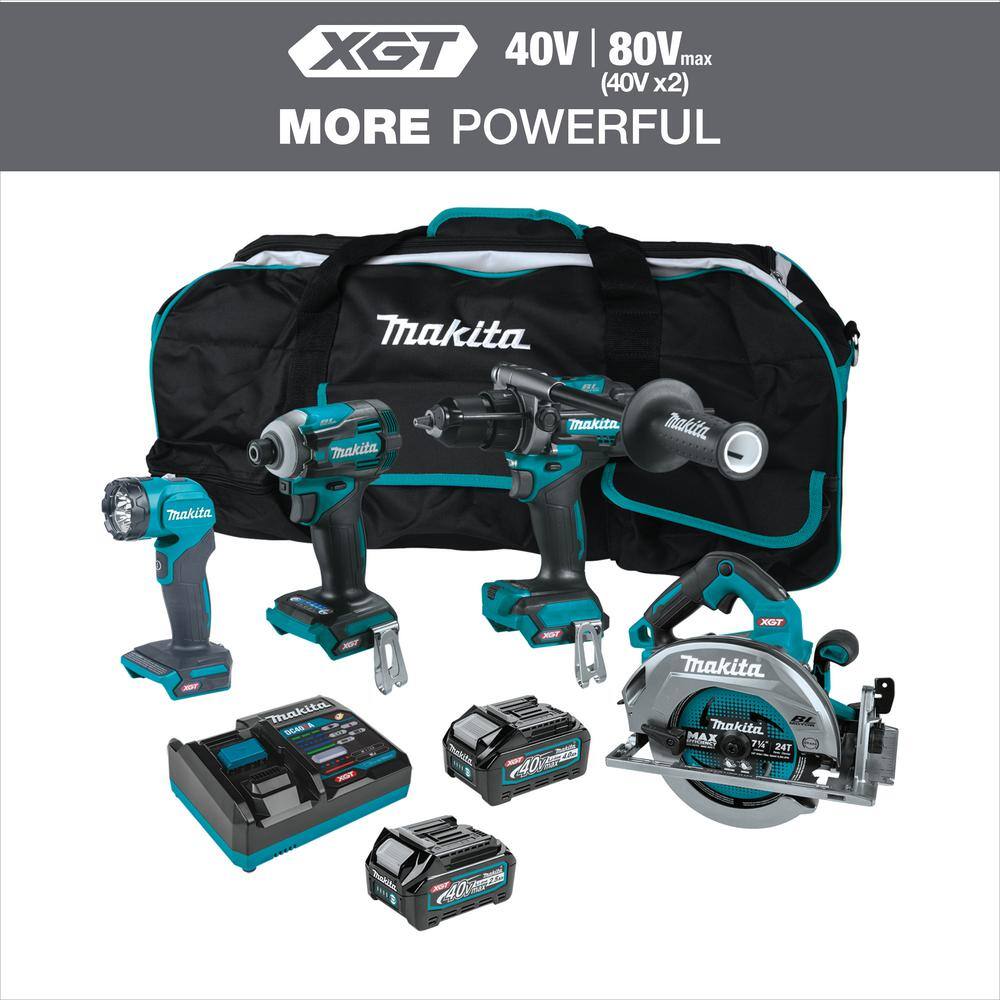 Makita 40V Max XGT Brushless Cordless 4Piece Combo Kit (Hammer DriverDrill/Impact Driver/Circ