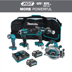 40V Max XGT Brushless Cordless 4-Piece Combo Kit (Hammer Driver-Drill/Impact Driver/Circ Saw/Flashlight) 2.5Ah/4.0Ah