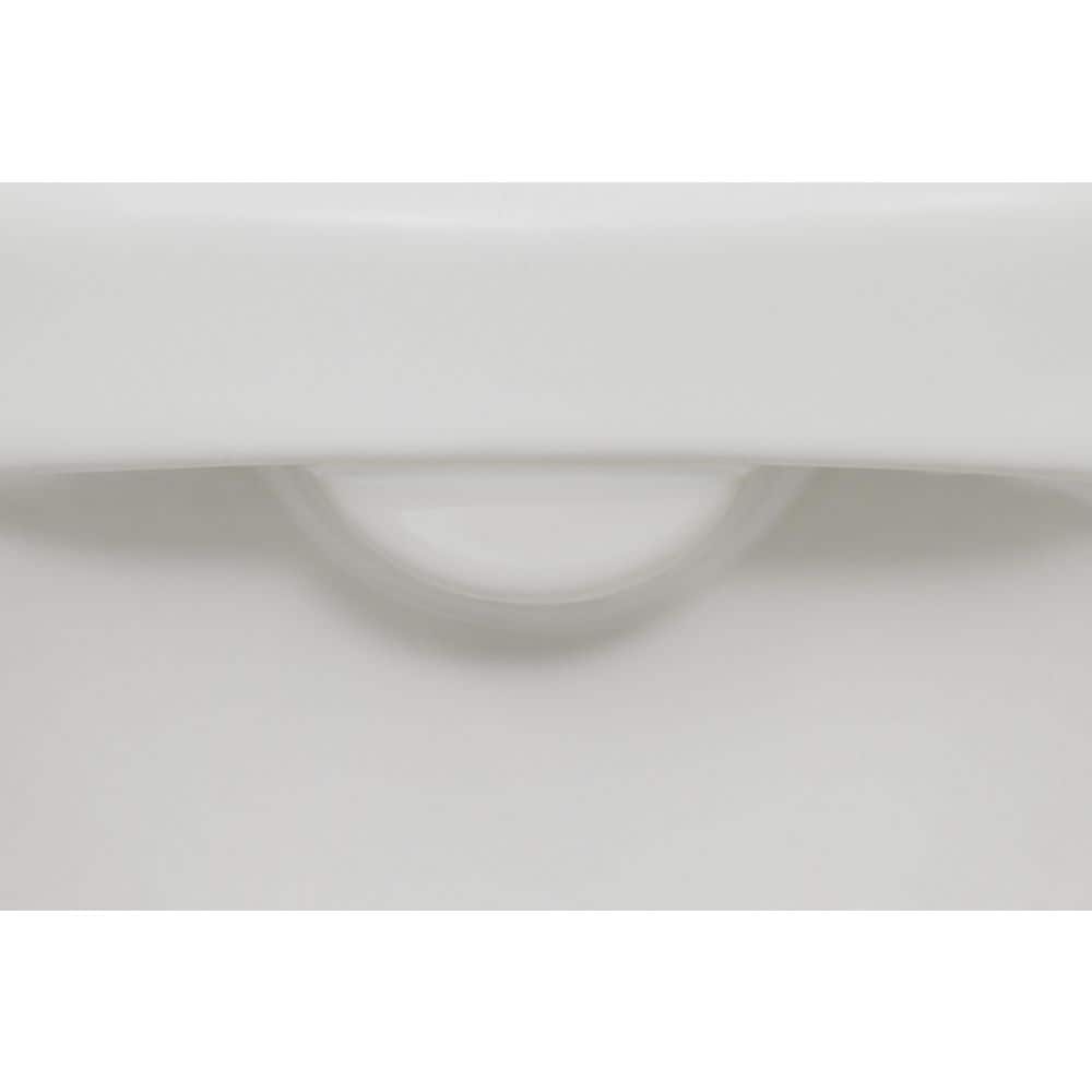White Wall Mounted Elongated Dual Flush Toilet Bowl