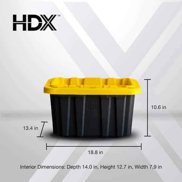 77 Gallon Home Depot Large Totes Hdx Tough Storage Bin In Black 77