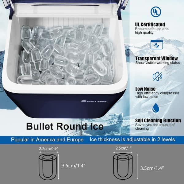 Costway Stainless Steel Ice Maker Machine Countertop 48Lbs/24H - On Sale -  Bed Bath & Beyond - 33834114