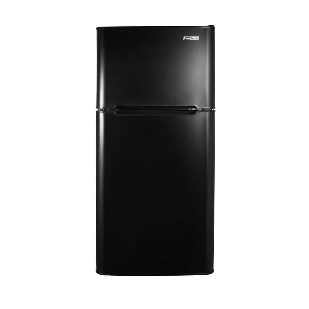 4.5 cu.ft. 2 Door Freestanding Mini Refrigerator in Black with Freezer