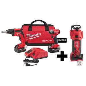 M18 FUEL 18V Li-Ion Brushless Cordless Drywall Screw Gun/Impact Driver Combo Kit with M18 Cut Out Tool