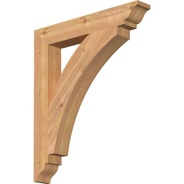 Ekena Millwork 3.5 in. x 28 in. x 24 in. Western Red Cedar Thorton Traditional Smooth Bracket