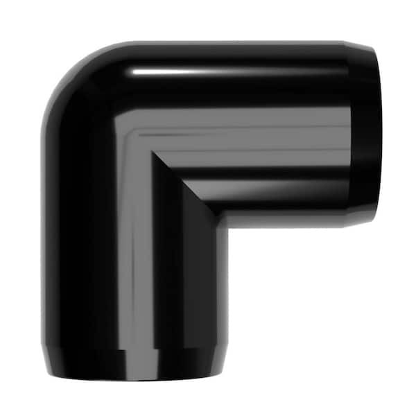 Black Pack of 8 Furniture Grade 3/4 Size FORMUFIT F03490E-BK-8 90 Degree Elbow PVC Fitting 