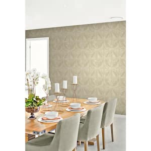 Crisscross Beige/White Paper Non-Pasted Strippable Wallpaper Roll (Cover 60.75 sq. ft.)