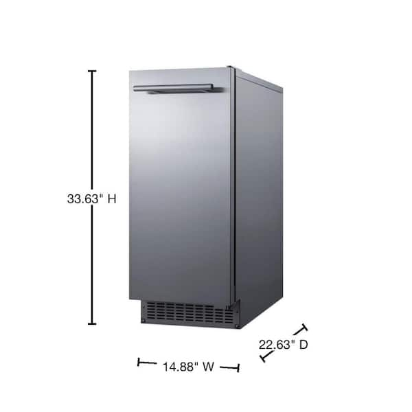 Summit Appliance 15 in. 62 lb. Built-In Ice Maker in Stainless