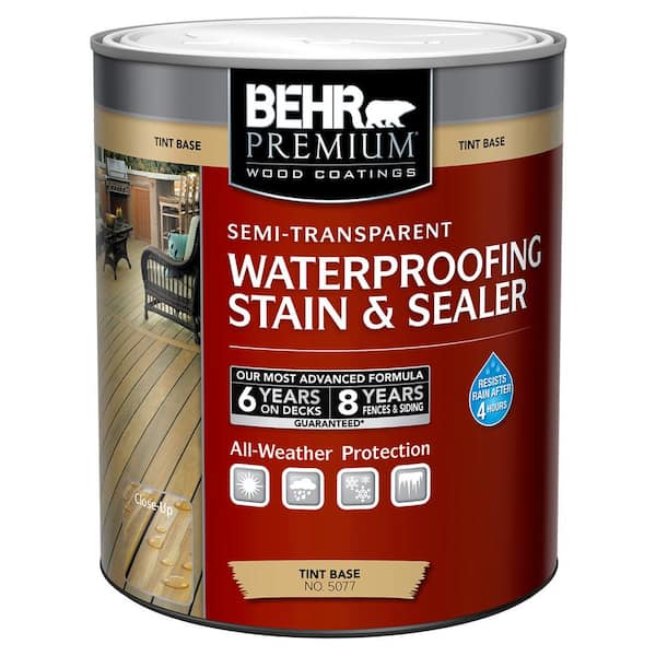 BEHR PREMIUM 1 qt. Deep Base Semi-Transparent Waterproofing Exterior Wood Stain and Sealer