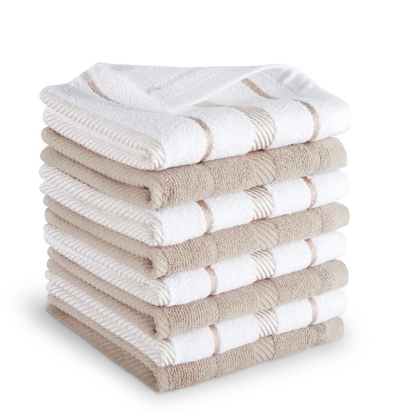 Albany Milkshake Striped Cotton Dishcloth Set (8-Pack)